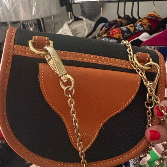 Dooney & Bourke Black and Brown Leather Crossbody Bag - Picture 2 of 3